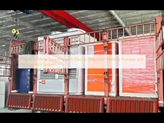 Fundición de metal industrial con horno de fusión por inducción eléctrica y sistema de control PLC